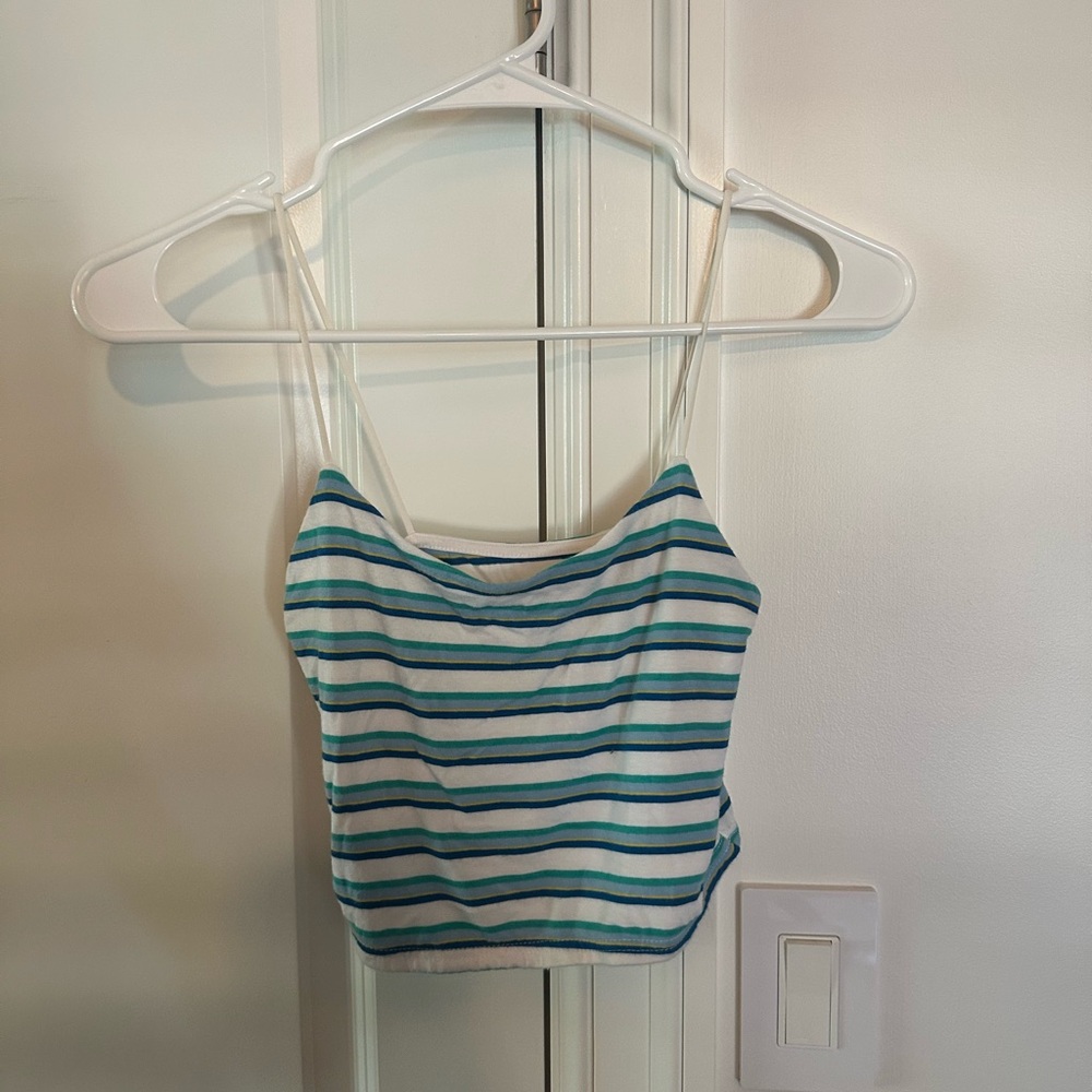 PacSun Blue and White Striped Tank Top
